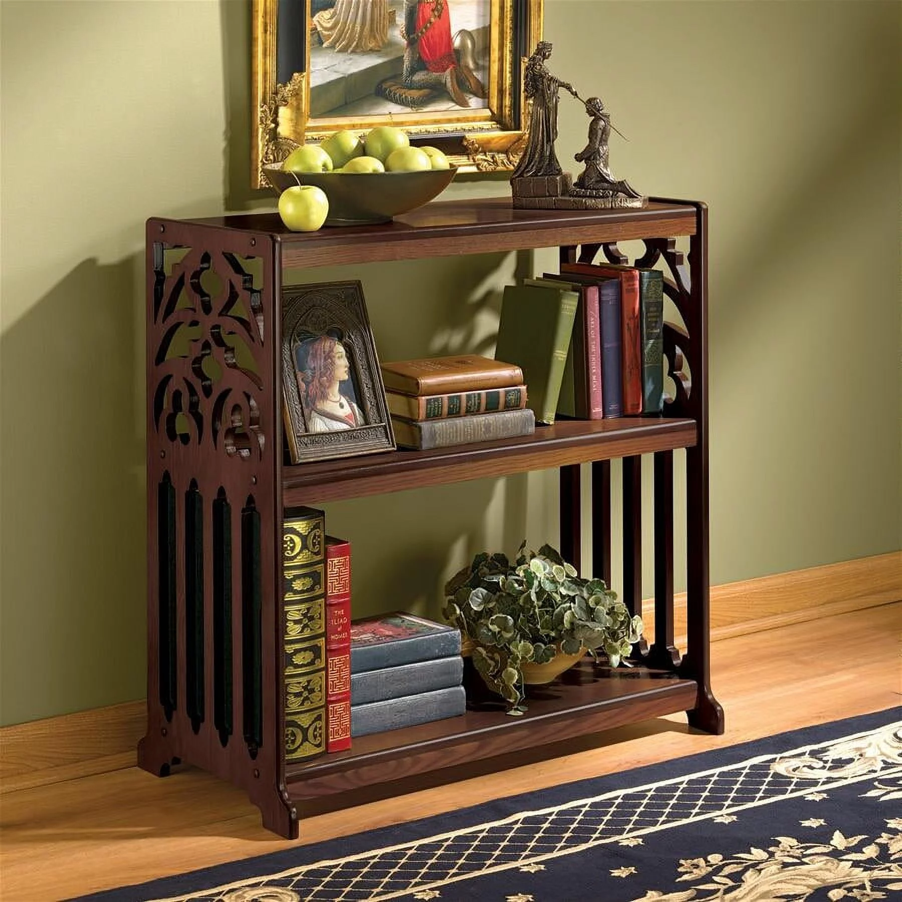 Design Toscano St. Thomas Aquinas Gothic Wooden Bookshelf