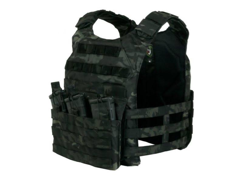 Tactical Assault Gear Vanguard Skeletal Plate Carrier Set w/Cummerbund Medium MC Black 835903
