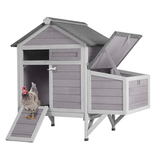 GUTINNEEN Chicken Coop Outdoor Chicken House with Nesting Box Waterproof Duck Coop for Backyard.Raise Legs - Radiant Selections