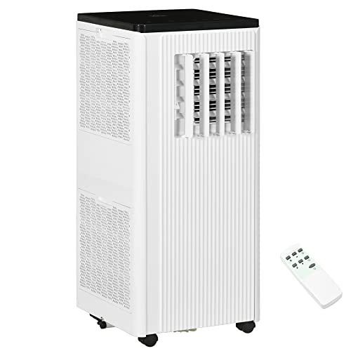 HOMCOM 8000 BTU Smart WiFi Enabled Portable Air Conditioner for Rooms Up to 215 Sq. Ft., 3-in-1 Moible AC Unit with Dehumidifier, Fan, Sleep