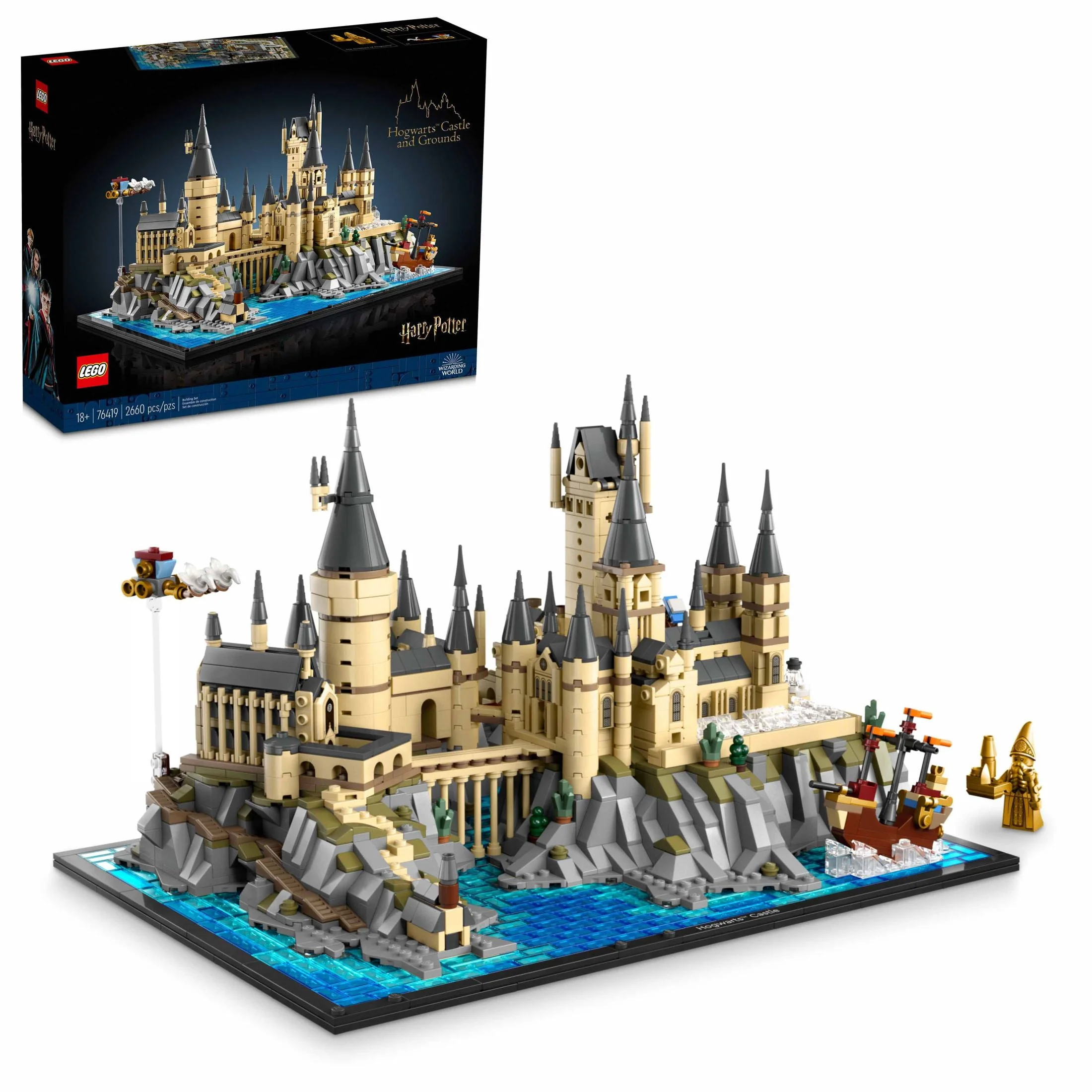 LEGO Harry Potter Hogwarts Castle and Grounds 76419 Building Set, Gift Idea for Adults, Collectible Harry Potter Playset