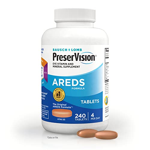 PreserVision AREDS Eye Vitamin & Mineral Supplement, Tablets, 240 Count (Pack of 1) , Packaging may vary - Kansas Nuitrition - HNZSDS