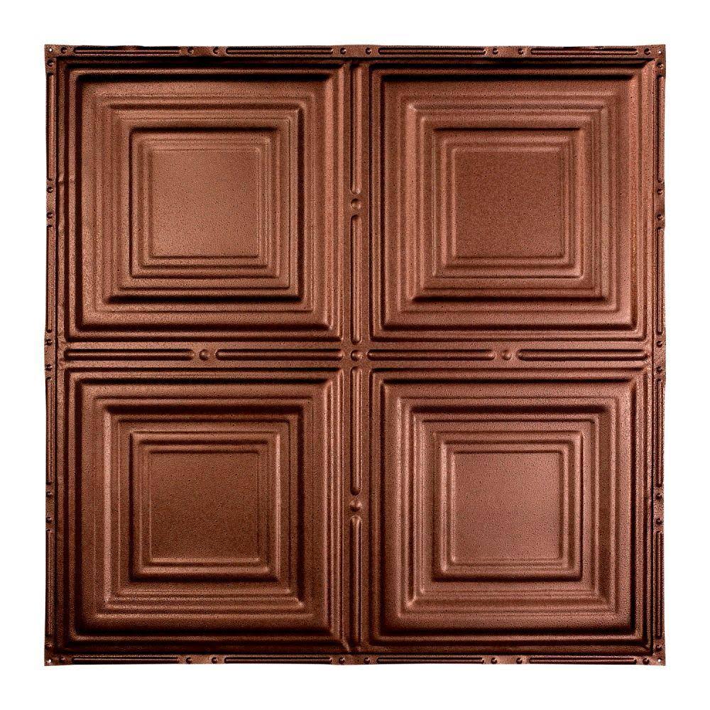 Great Lakes Tin Syracuse 2& x 2& Nail-up Tin Ceiling Tile in Penny Vein - T50-05