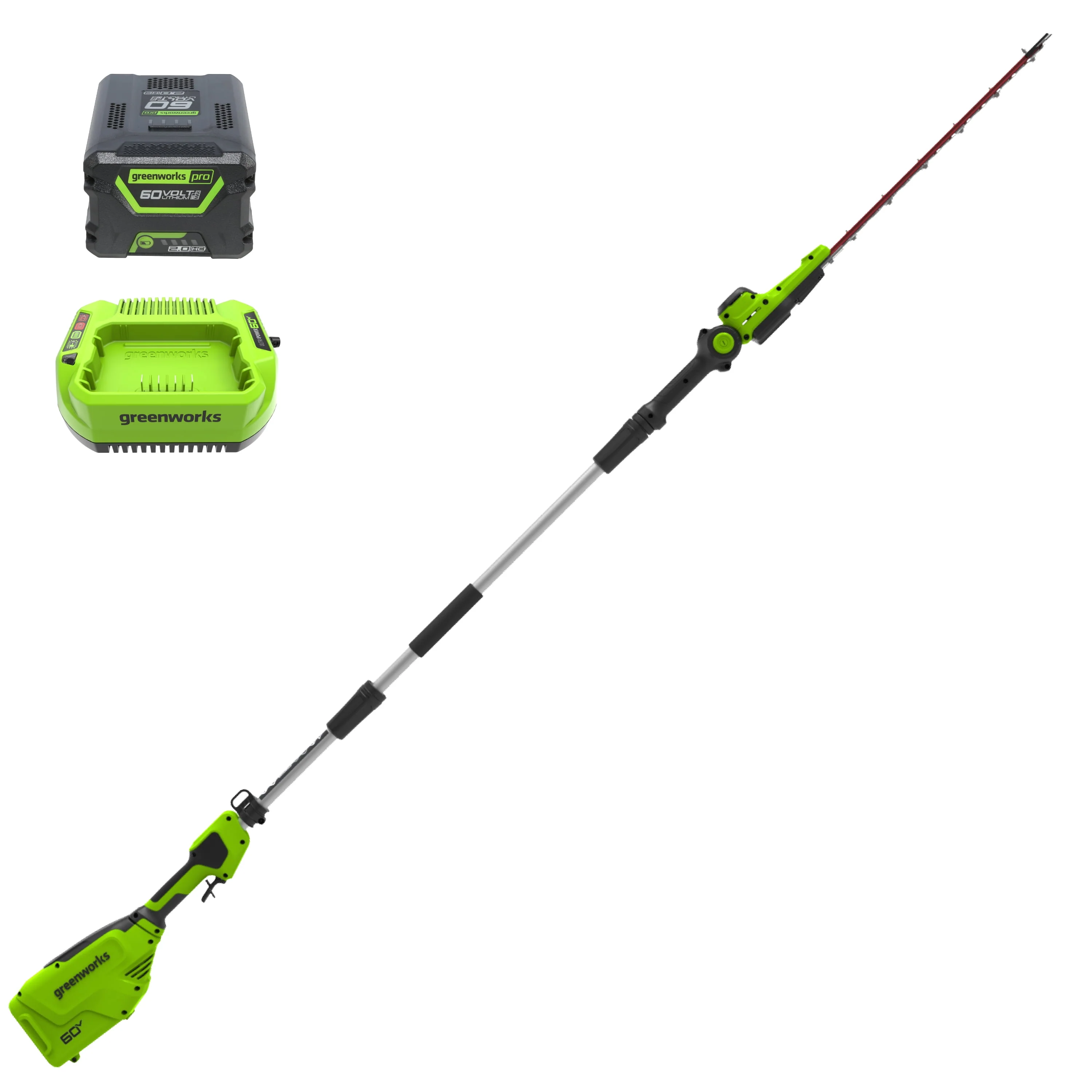 Greenworks 60V 20 Pole Hedge Trimmer with 2.0 Ah Battery & 3 Amp Charger 2307502