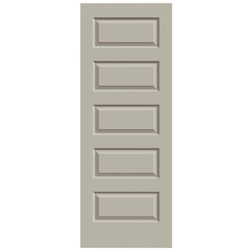 JELD-WEN 30 in. x 80 in. Rockport Desert Sand Painted Smooth Molded Composite MDF Interior Door Slab