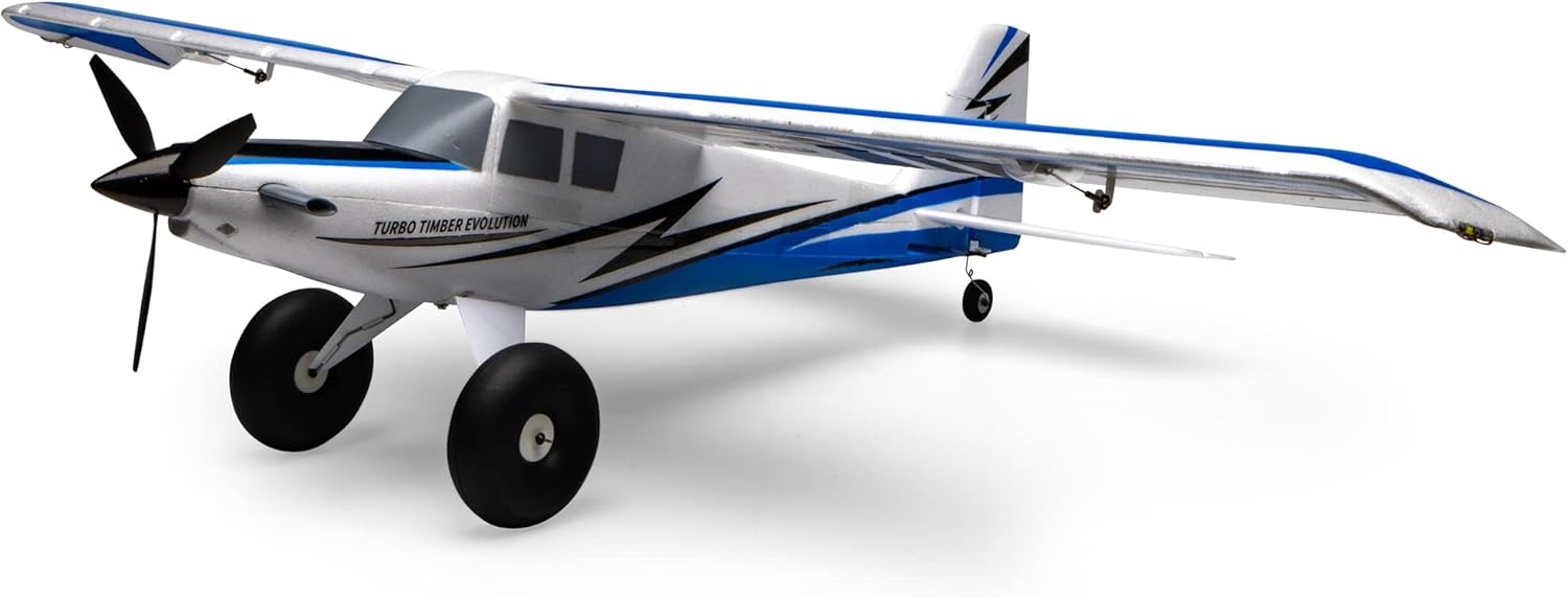 E-flite RC Airplane UMX Turbo Timber Evolution BNF Basic Transmitter Battery and Charger Not Included with AS3X and Safe EFLU8950 Airplanes B&F