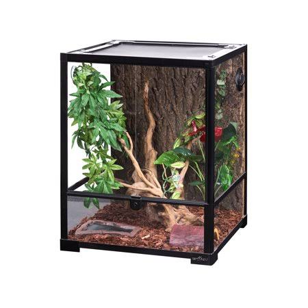 REPTIZOO Reptile Glass Terrarium with Double Hinge Door 18 inch x 18 inch x 23.6 inch, Easy Assembly