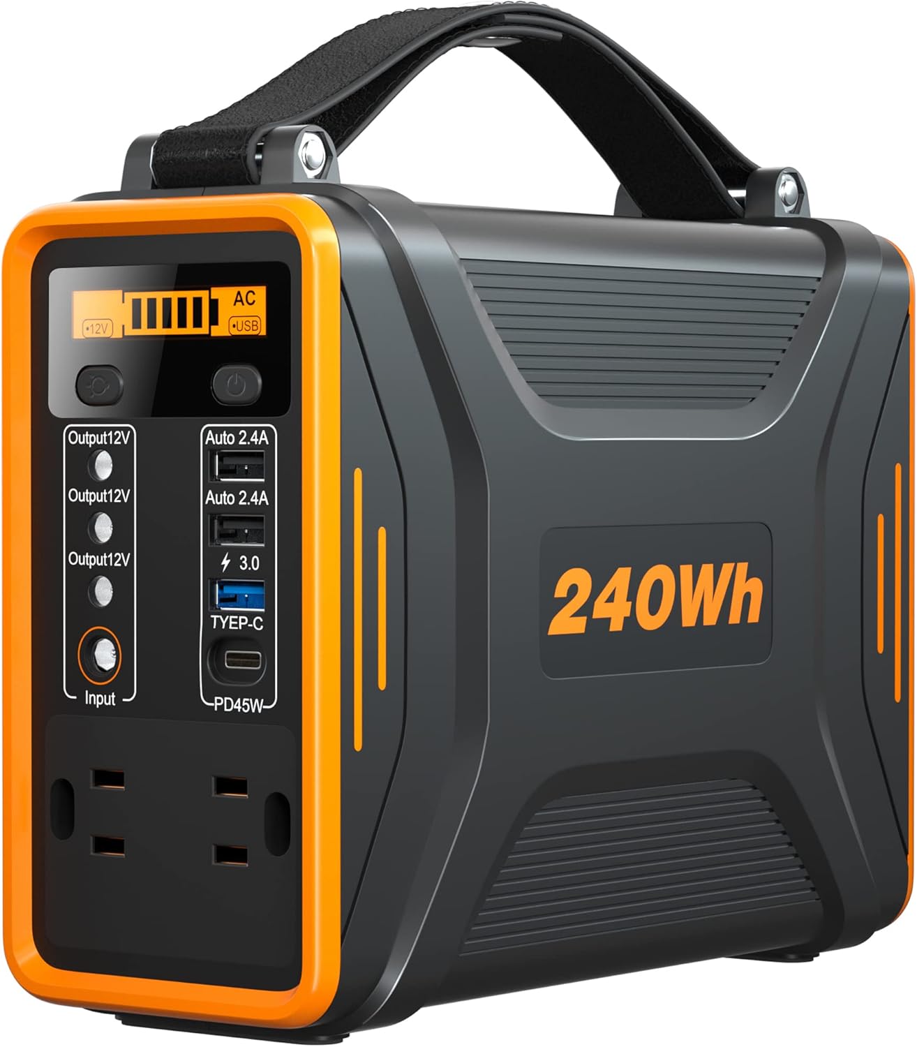 sevkumz Portable Power Station, 240Wh Backup LiFePO4 Battery, 110V/200W Pure Sine Wave AC Outlet