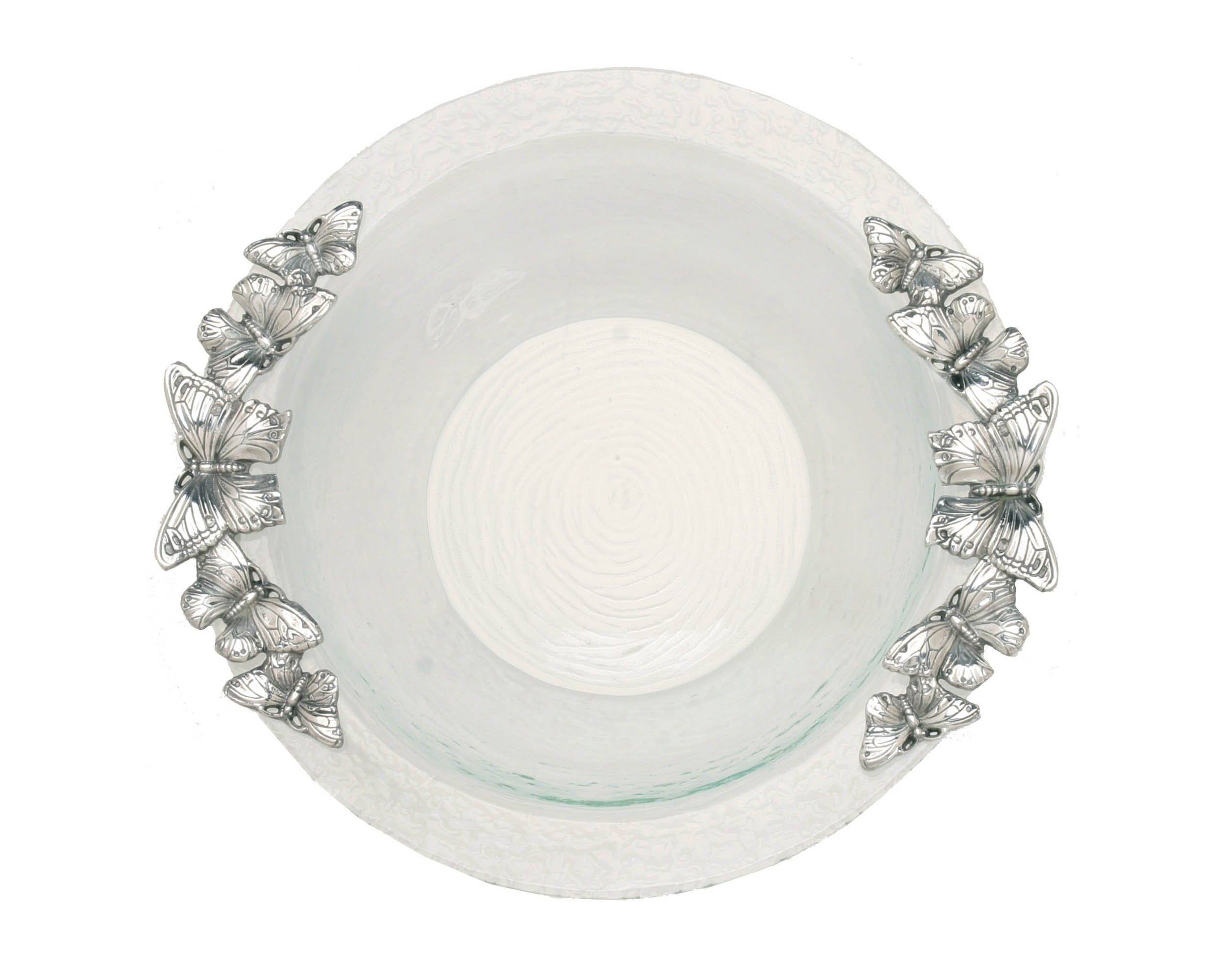Arthur Court Designs Butterfly Glass Salad Bowl