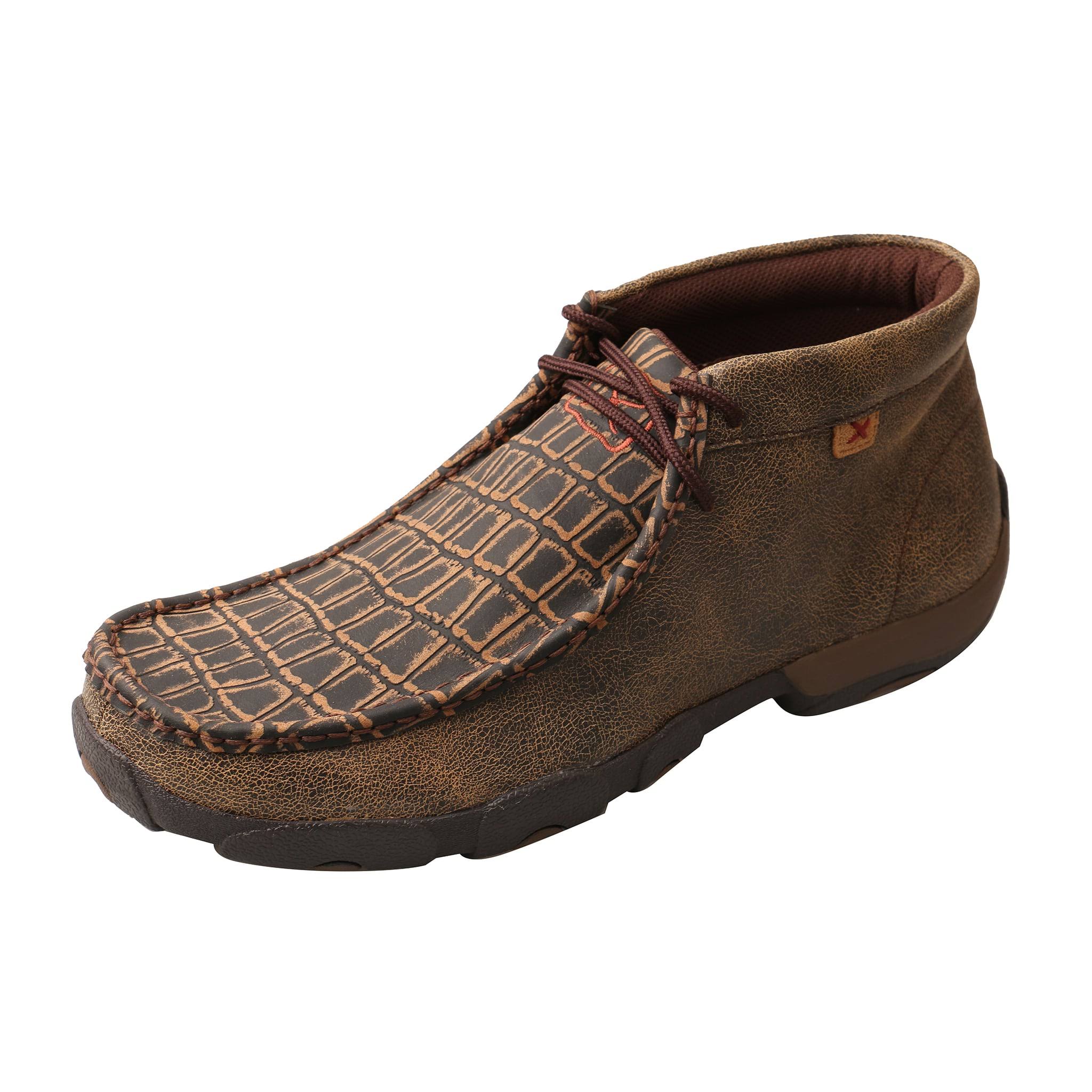 Twisted x Men&s MDM0067 Driving Moc, Cayman Print/Brown Leather