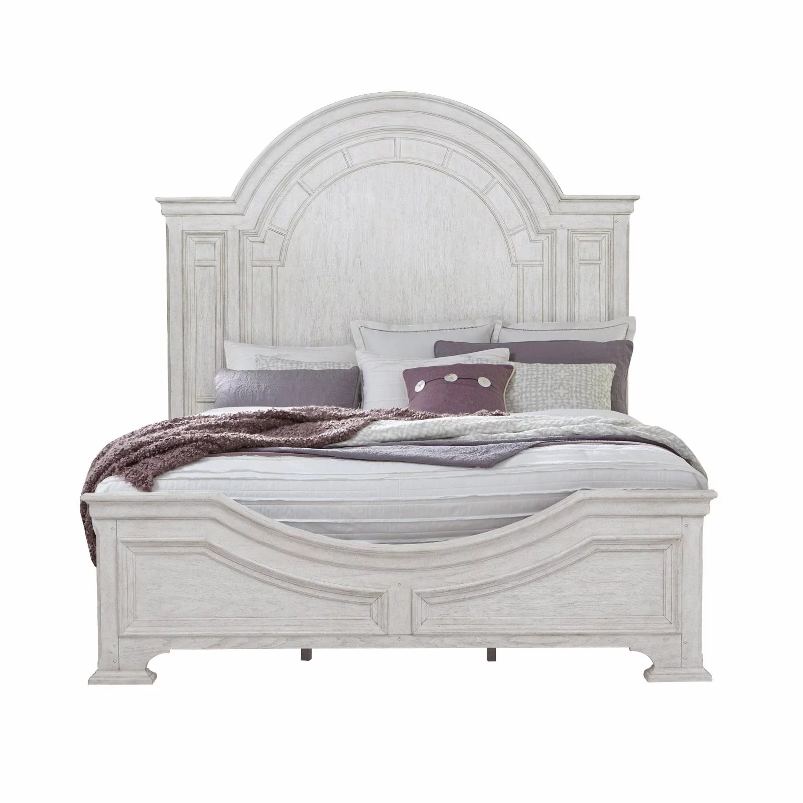 Glendale Estates Queen Wood Panel Bed in White Finish by Pulaski Furniture