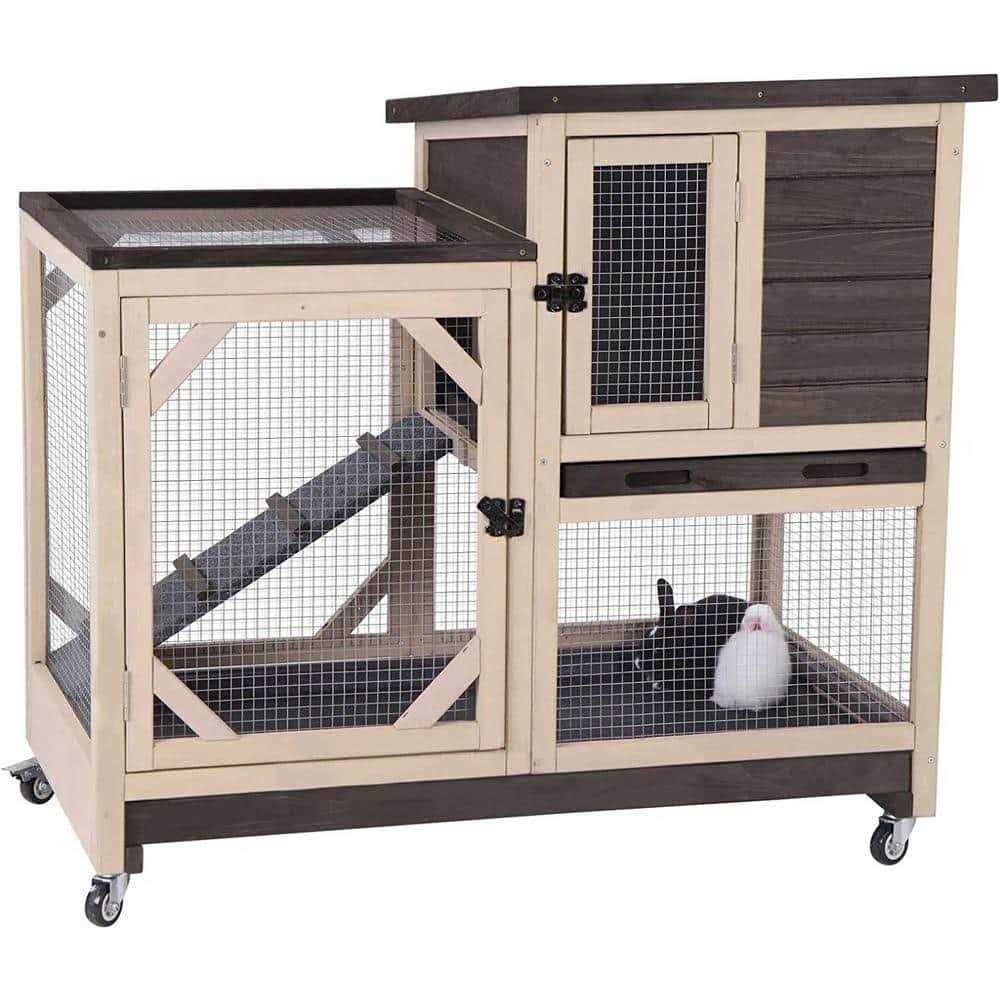 Aivituvin Large Indoor Rabbit Hutch with Pull out Tray - Pet Supplies online store