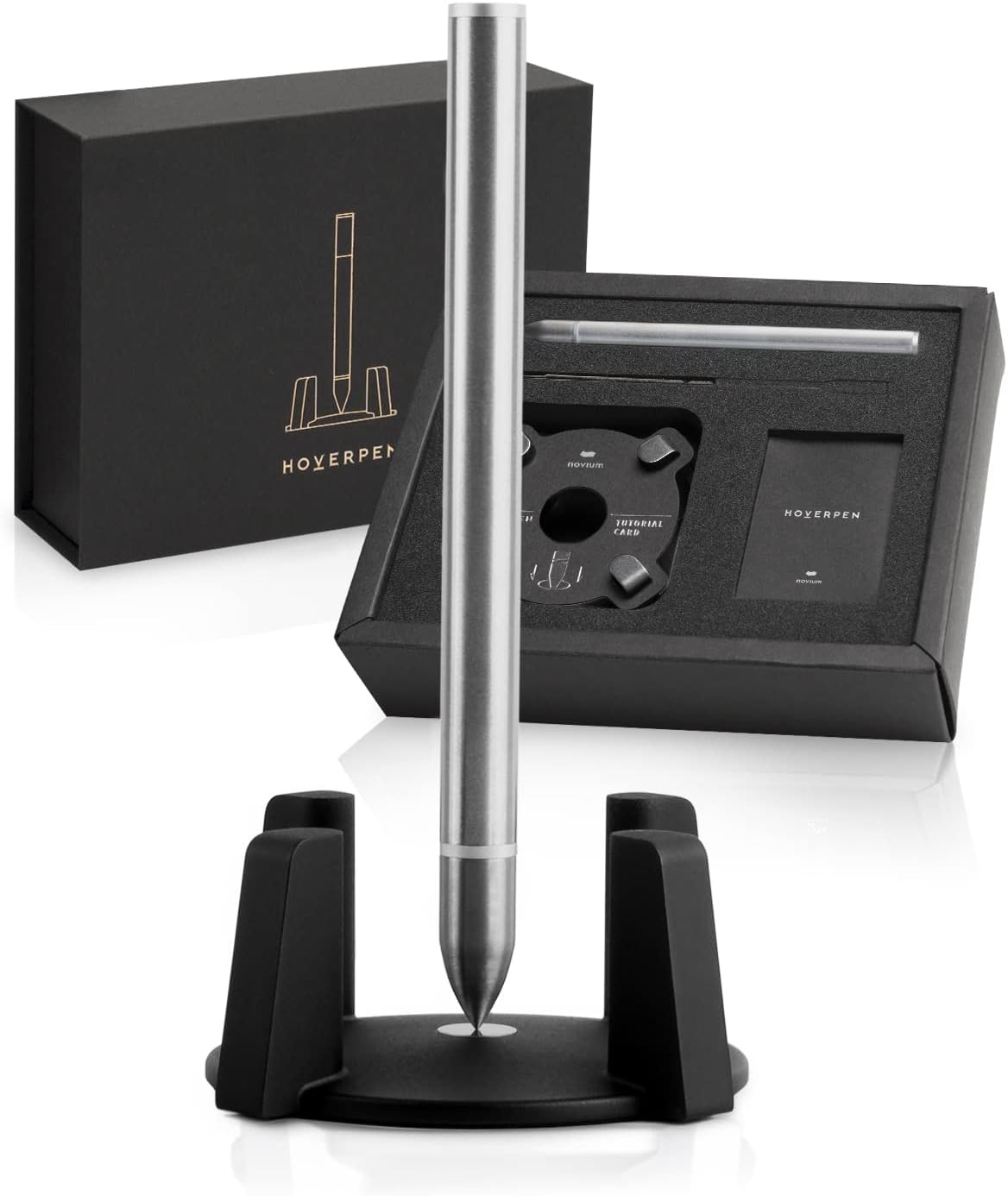 Novium Hoverpen - Luxury Pen for Men & Women, Vertically Standing Executive Ballpoint Pen with Top Grade Free-Flowing Ink & Refill