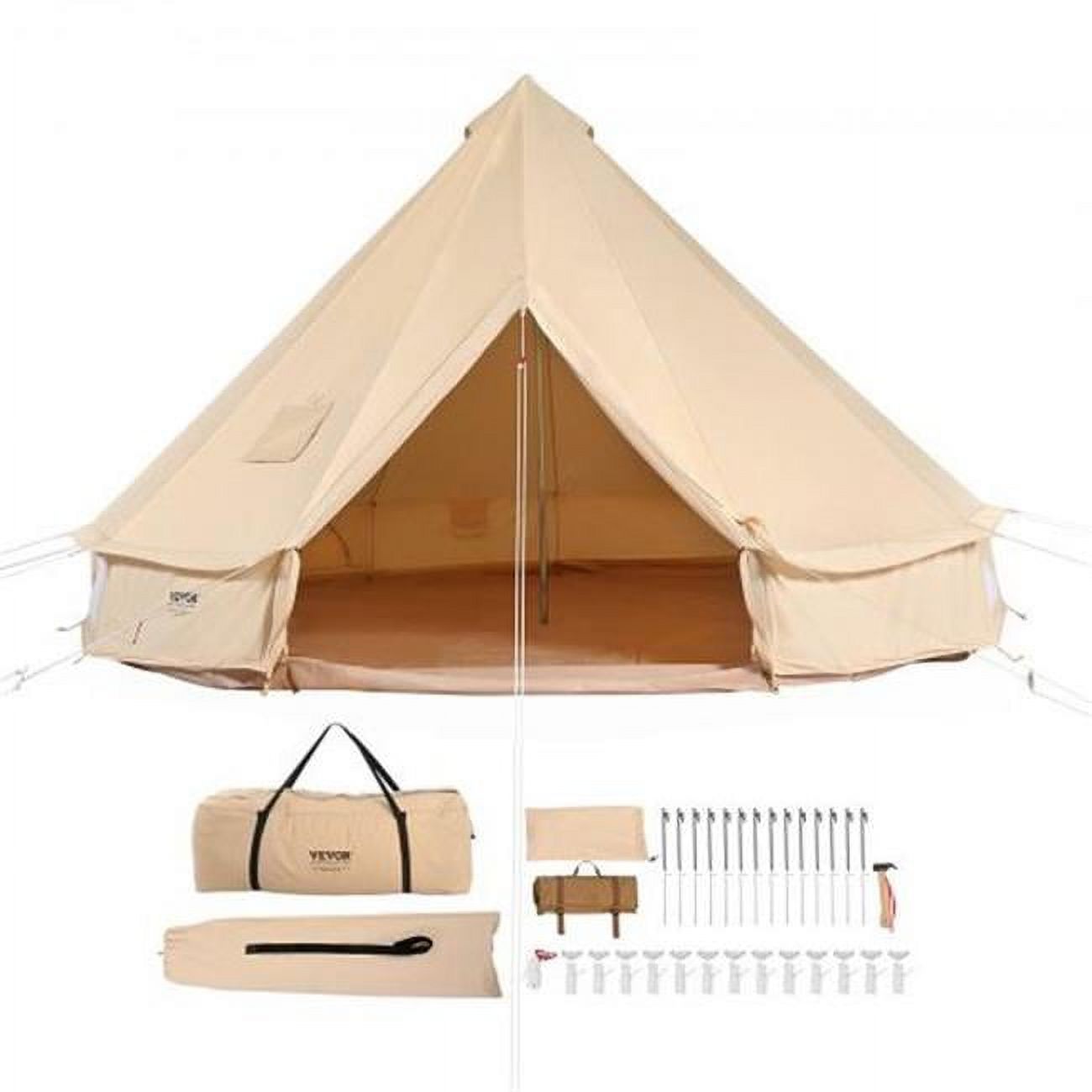 Vevor  4 Seasons 6 m & 19.68 ft. Yurt Canvas Bell Tent for Camping with Stove Jack