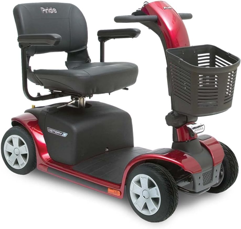 Pride Mobility Victory 9 4 Wheel SC709 Mobility Scooter, Candy Apple, Outdoor 4-Wheel Travel Electric Mobility Scooter for Adults, 300 lbs. WC