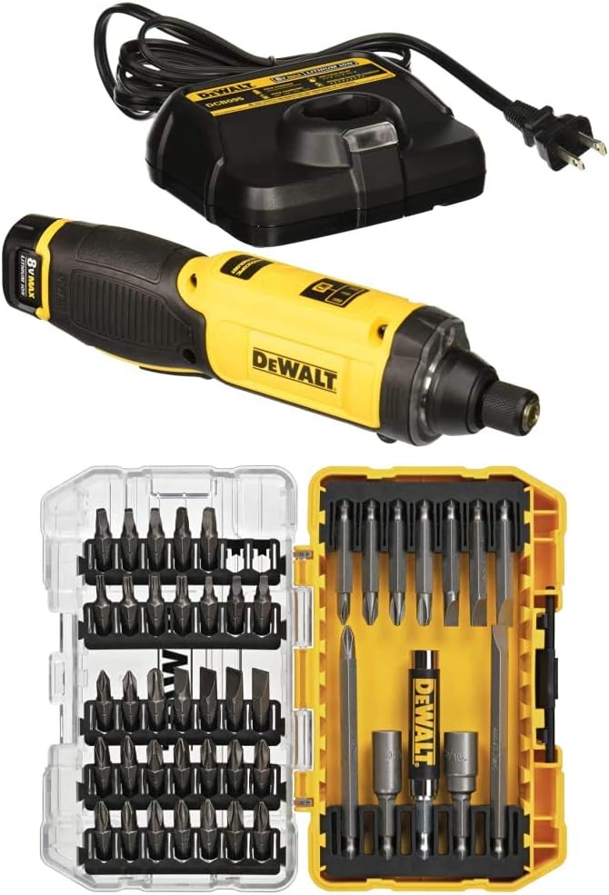 DEWALT 8V MAX Cordless Screwdriver Kit, Gyroscopic, 1 Battery, Electric (DCF682N1), Black