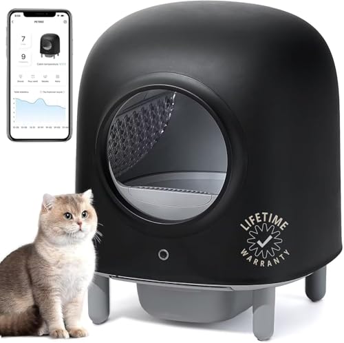 Self Cleaning Cat Litter Box - Automatic Cat Litter Box, Ultra Quiet Cat Toilet, Large Space for Multiple Cats, Smart Sensor Pet Litter Box