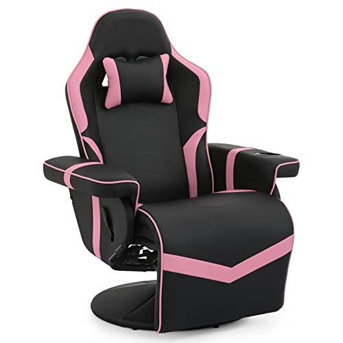 MoNiBloom Video Gaming Chair Racing Style Single Living Room Sofa Recliner with Detachable Headrest