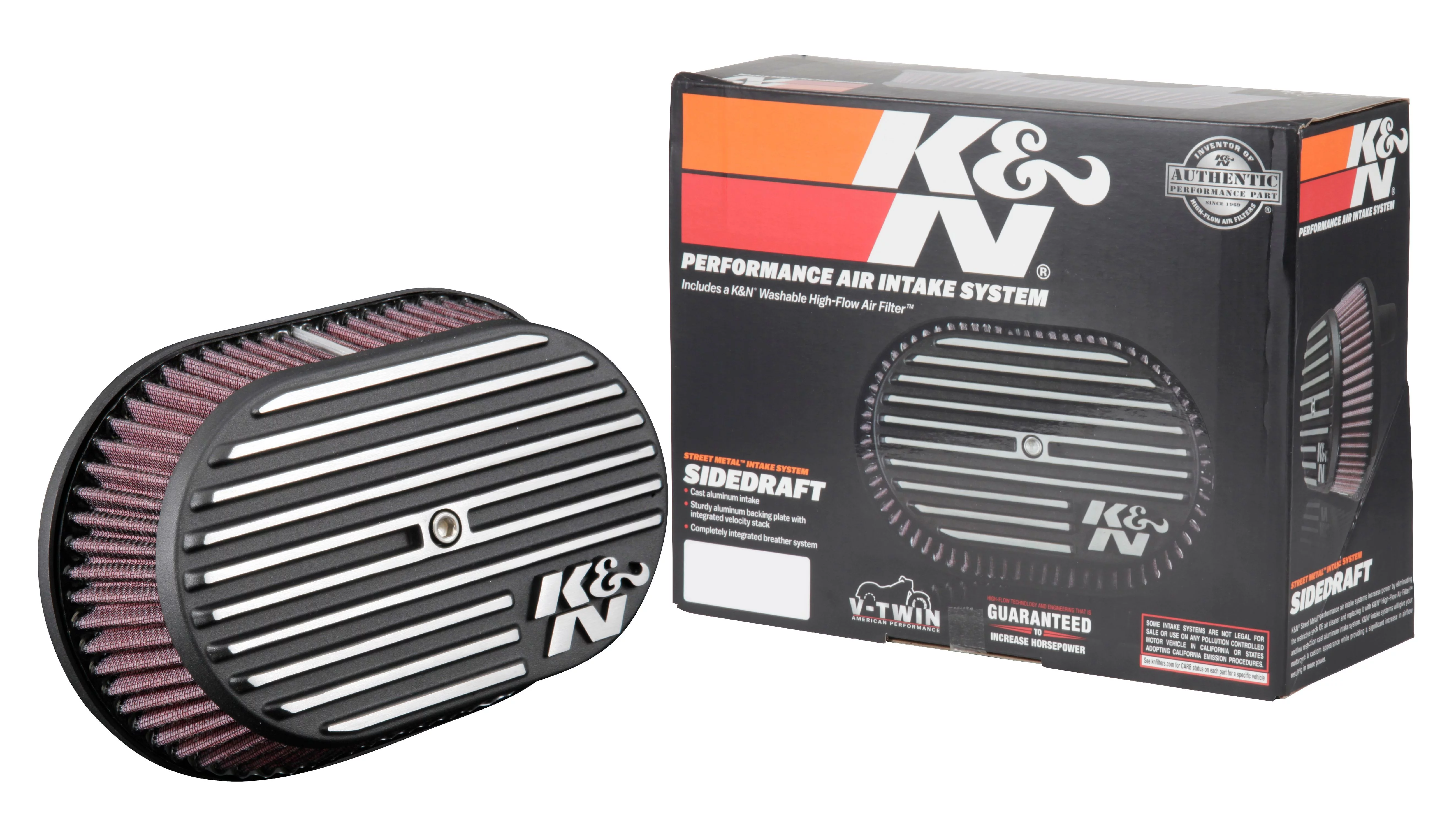 K&N Air Intake System: Air Cleaner Kit for Harley Davidson 2008 - 2017 Touring , Softail Models 96CI, 103CI, Road Glide, Softail, Street Glide