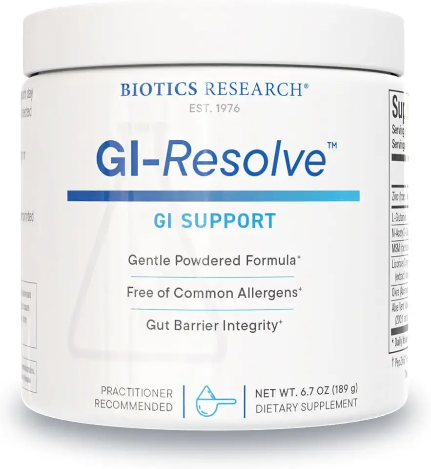 Biotics Research GI Resolve Optimal Gastrointestinal Support, Great-Tasting Powder, Free of Added Flavors, Colors