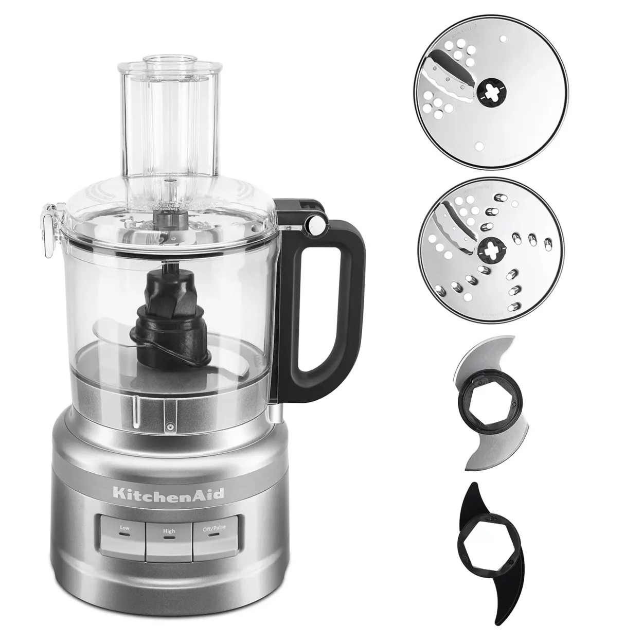 KitchenAid 7 Cup Food Processor Plus, Contour Silver - Curated Treasures Market