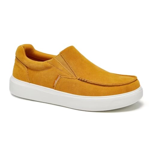 OrthoComfoot Men's Orthopedic Slip-On Shoes, Light-Weight Arch Support Walking Loafers with Anti Slip Sole