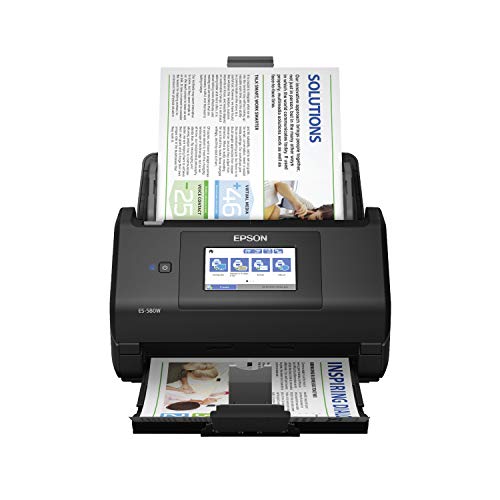 Epson Workforce ES-580W Wireless Color Duplex Desktop Document Scanner for PC and Mac with 100-sheet Auto Document Feeder (ADF) and Intuitive 4.3"