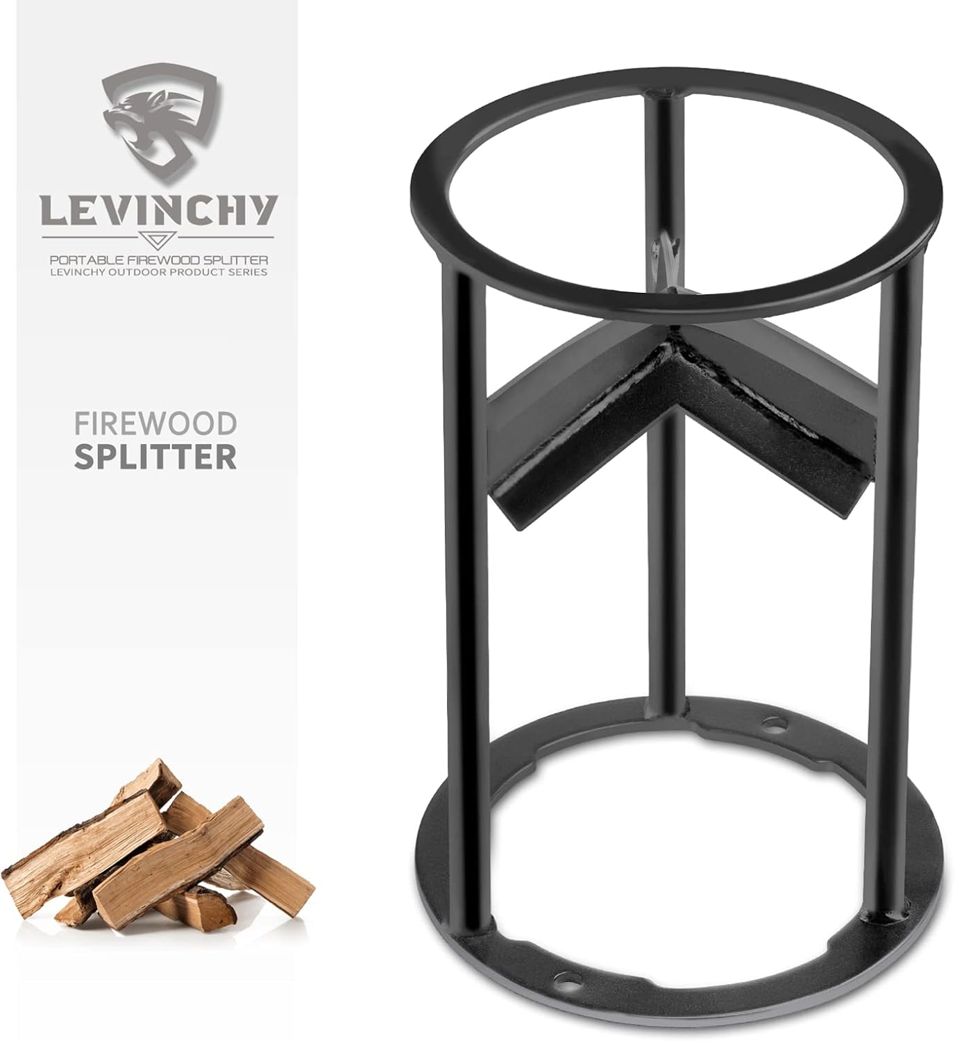 LEVINCHY Firewood Splitter, Splitting Tool, Wood Splitter Wedge, Sturdy Portable Firewood Cutter, for Home, Campsite, 7"x11" Pack of 2