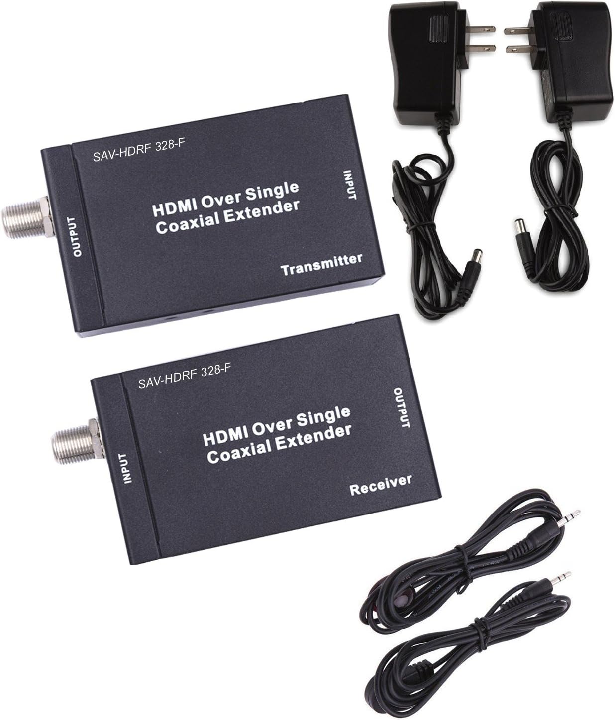 HDMI + IR over single 75ohm RG-6U Coax Cable Extender Balun Sender Receiver F connection