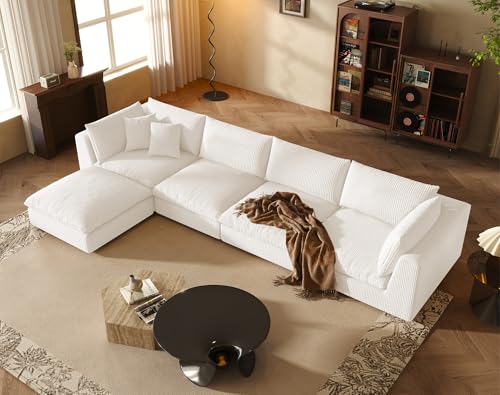 Oversized Sectional Sofa Couch, 163'' Cloud Modular Couch with Ottoman