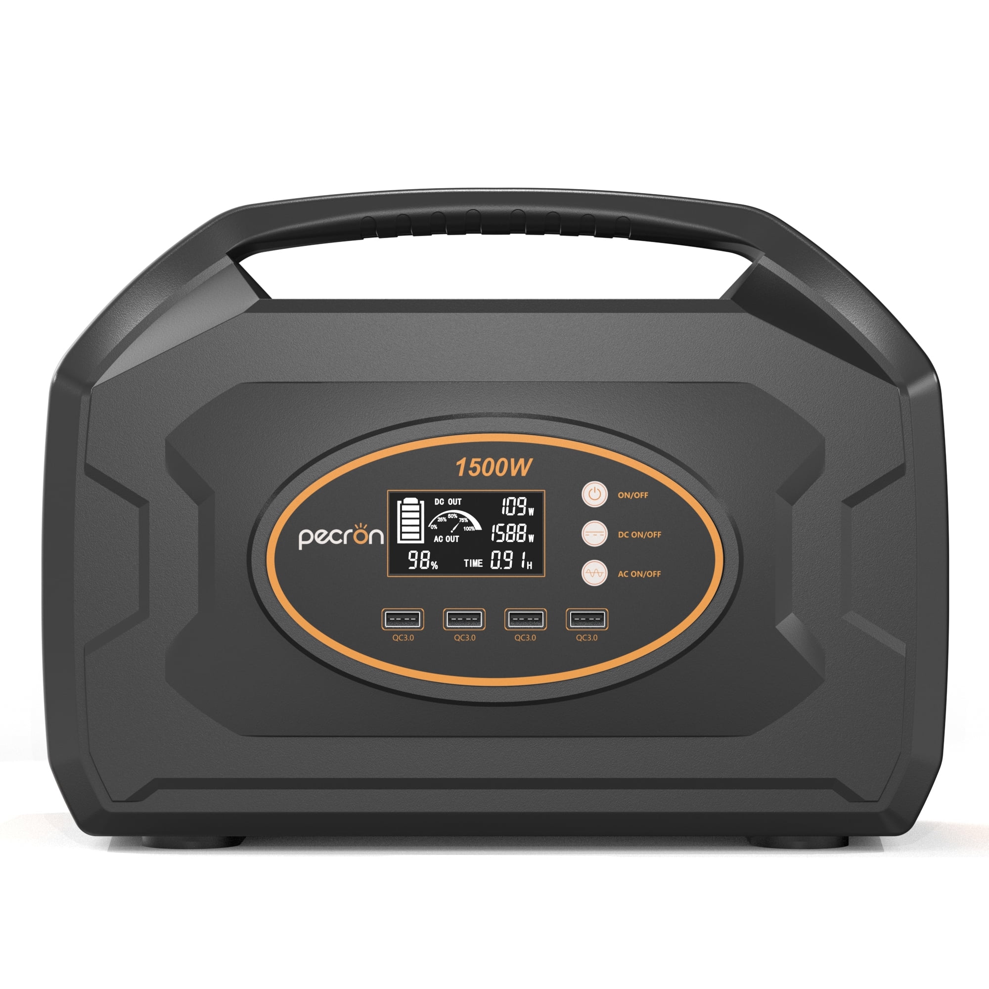 PECRON S1500 Portable Power Station 1461Wh 1500W AC Outport Solar Generators Fast Charge for Indoor Home Emergency Battery Backup Outdoor Camping RV