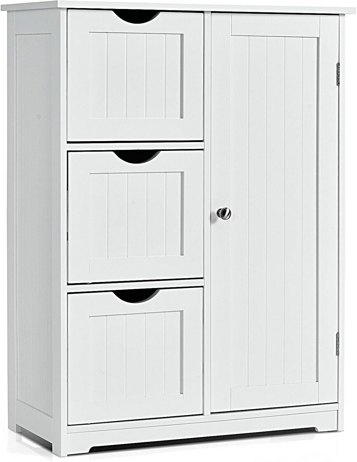 Elegant Design Multifunction Freestanding Bathroom Floor Cupboard Cabinet Storage Organize with 3 Drawer Adjustable Sturdy Durable for Toilet