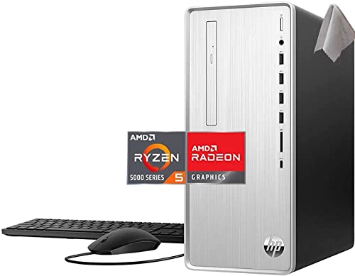HP Pavilion Desktop PC, AMD Ryzen 5 5600G, 12GB RAM, 1TB HDD, 256GB SSD, Wi-Fi, Bluetooth, 9 USB Ports, Windows 11