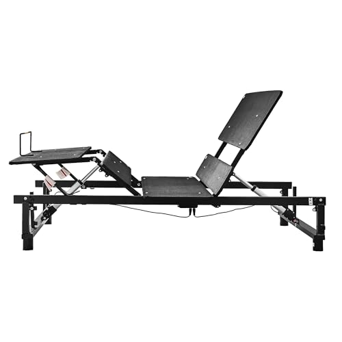 Electric Adjustable Bed Base Frame, Queen Size Bed Frame, Head & Foot Incline, Zero Gravity Lounge Bed, Quiet Motor, Wireless Remote, Black