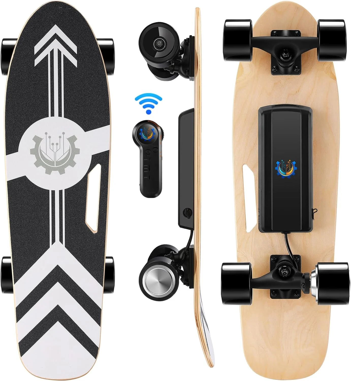 YOUB Electric Skateboards, 350W Electric Skateboard with Remote,12.4 Mph Top Speed & 8 Miles Range, Electric Longboard for Adults & Teens