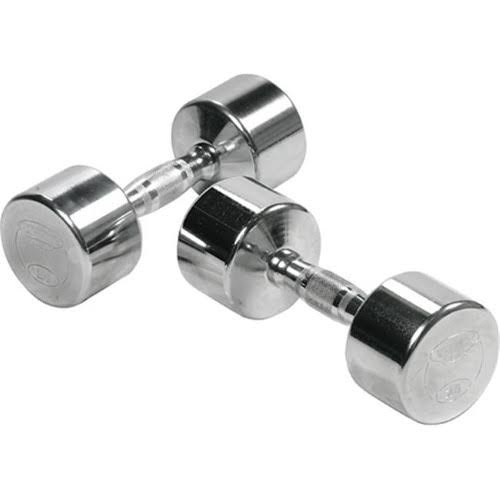 York Barbell 33035 Solid Steel Professional Chrome Dumbbell with Ergo Grip - 50 lbs