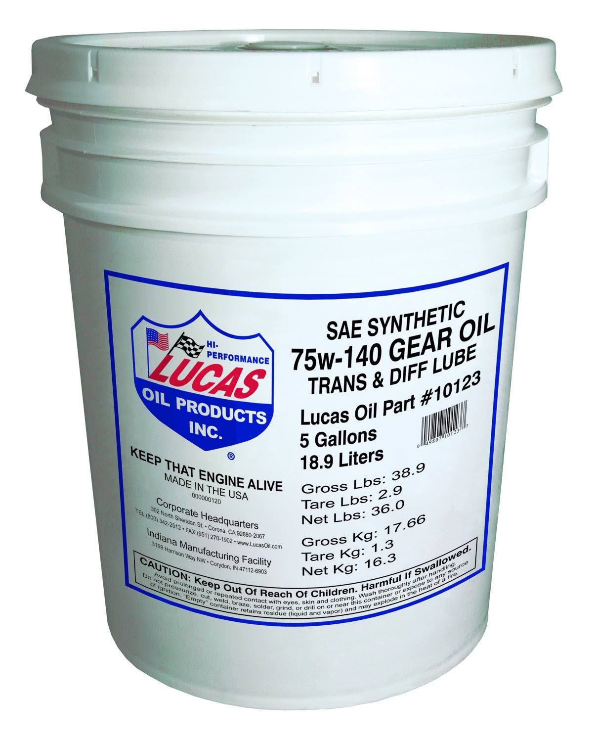 Lucas Syn 75W-140 Trans 5 Gal 10123