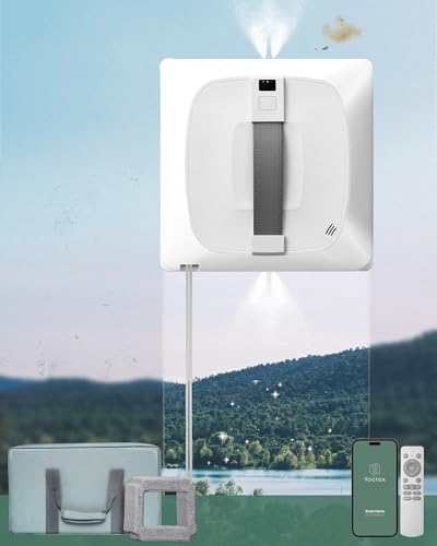 Yoolax Window Cleaning Robot 2.0, Intelligent Robot Window Cleaner with Dual Cross Water Spray Technology, Ungraded 6 Cleaning Paths