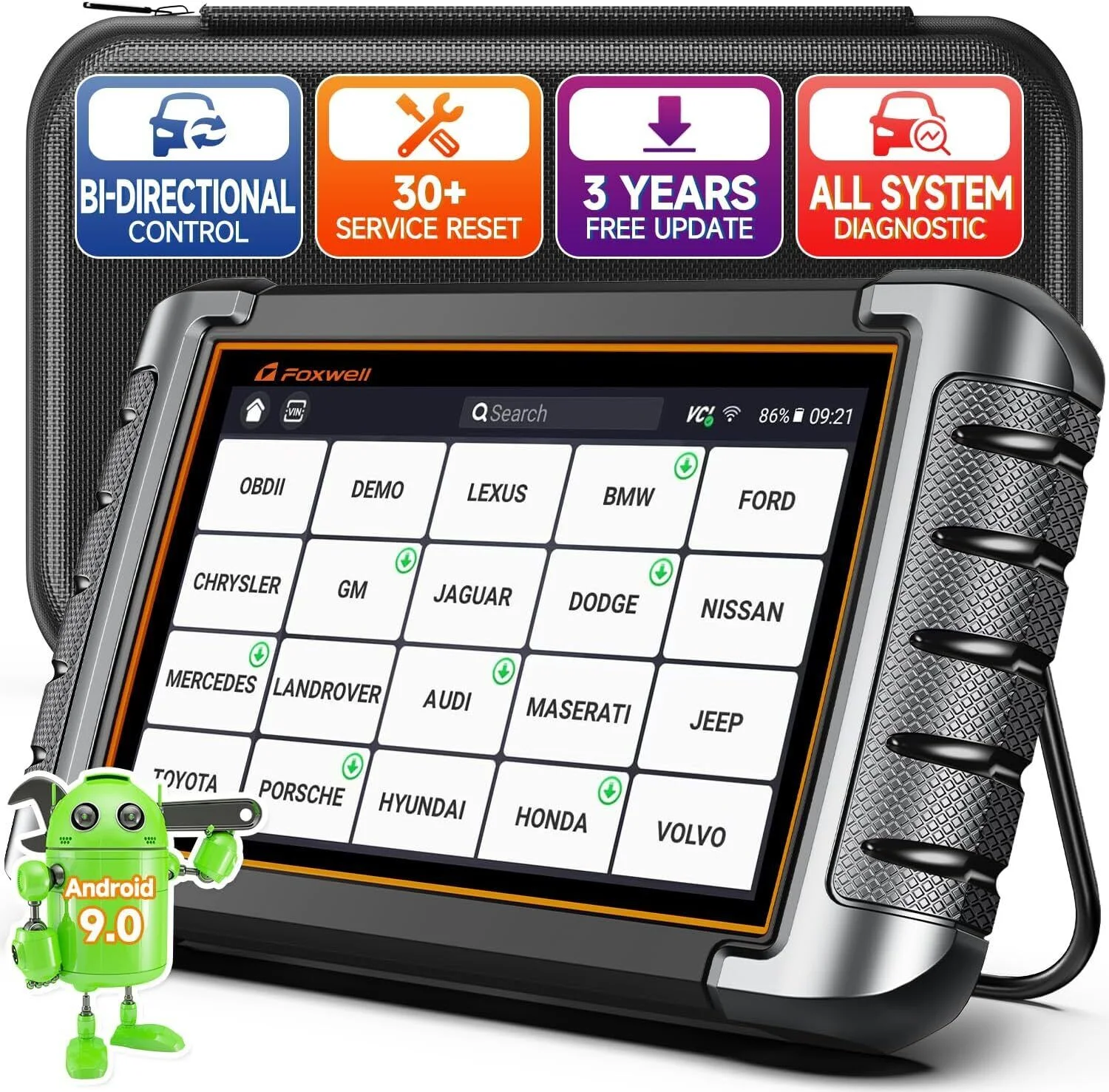 Foxwell NT809 OBD2 Scanner Car Diagnostic Tool Scan Full Systems with 30+ Reset Services Auto Vin Scan WiFi Wireless Automotive Scanner Bidirectional