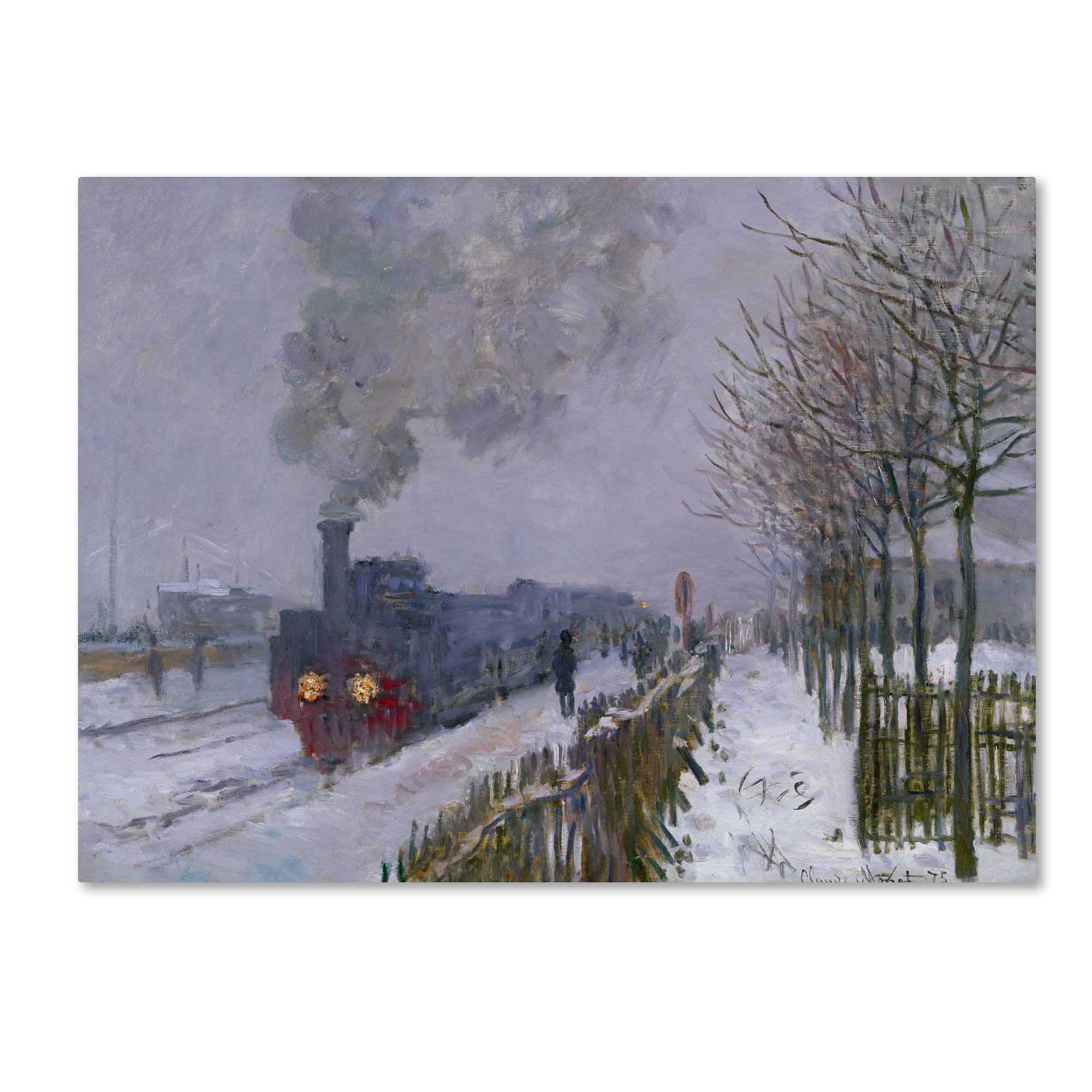 Trademark Global Claude Monet &Train in The Snow& Canvas Art