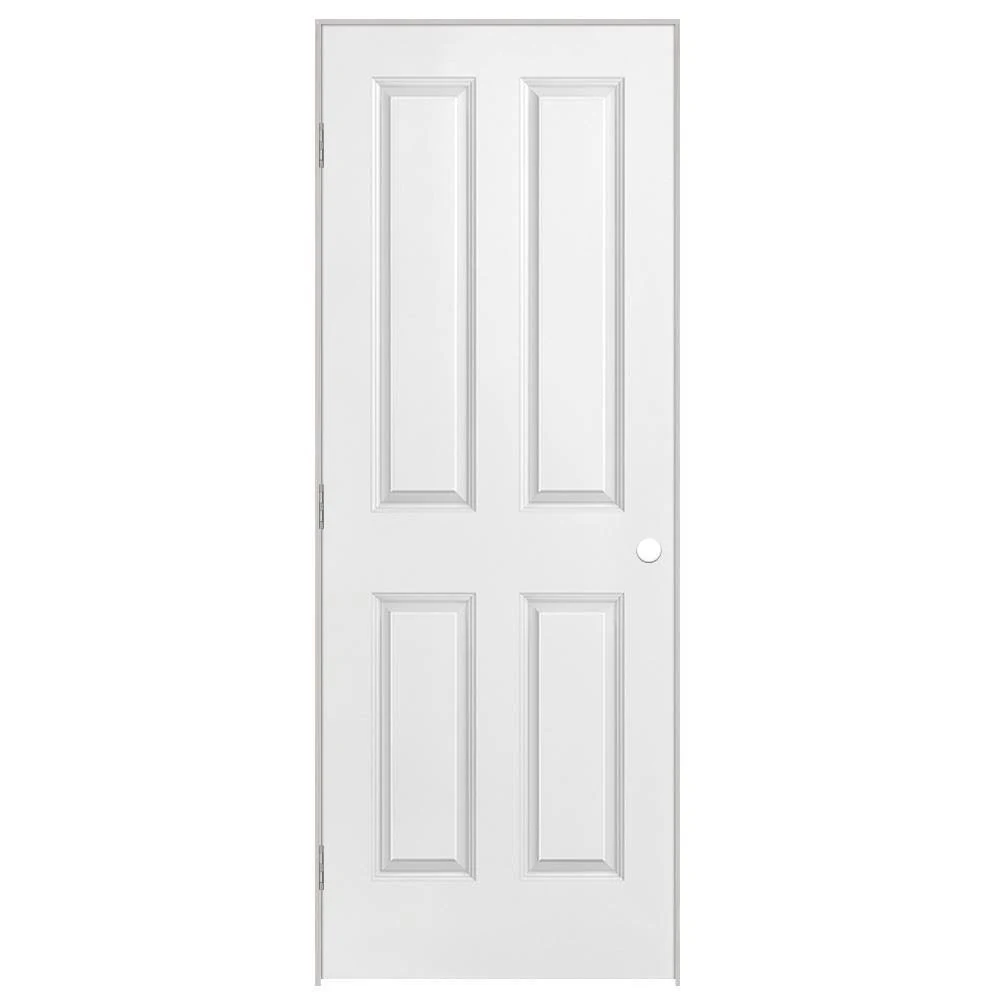 Masonite 32 in. x 80 in. Solidoor 4-Panel Square Top Solid-Core Smooth Primed Composite Single Prehung Interior Door