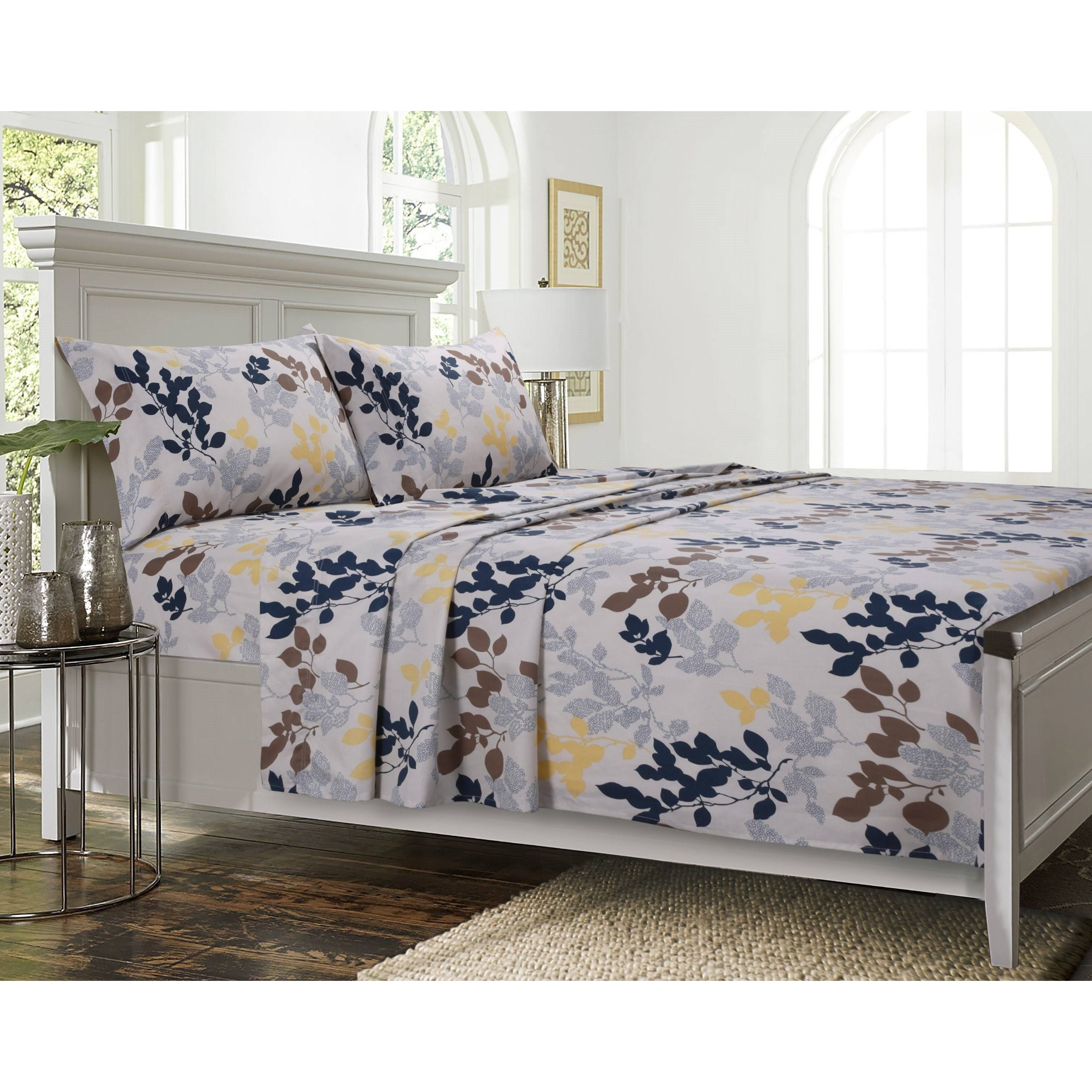 Tribeca Living Barcelona Printed Deep Pocket Percale Sheet Set, Size: California King,
