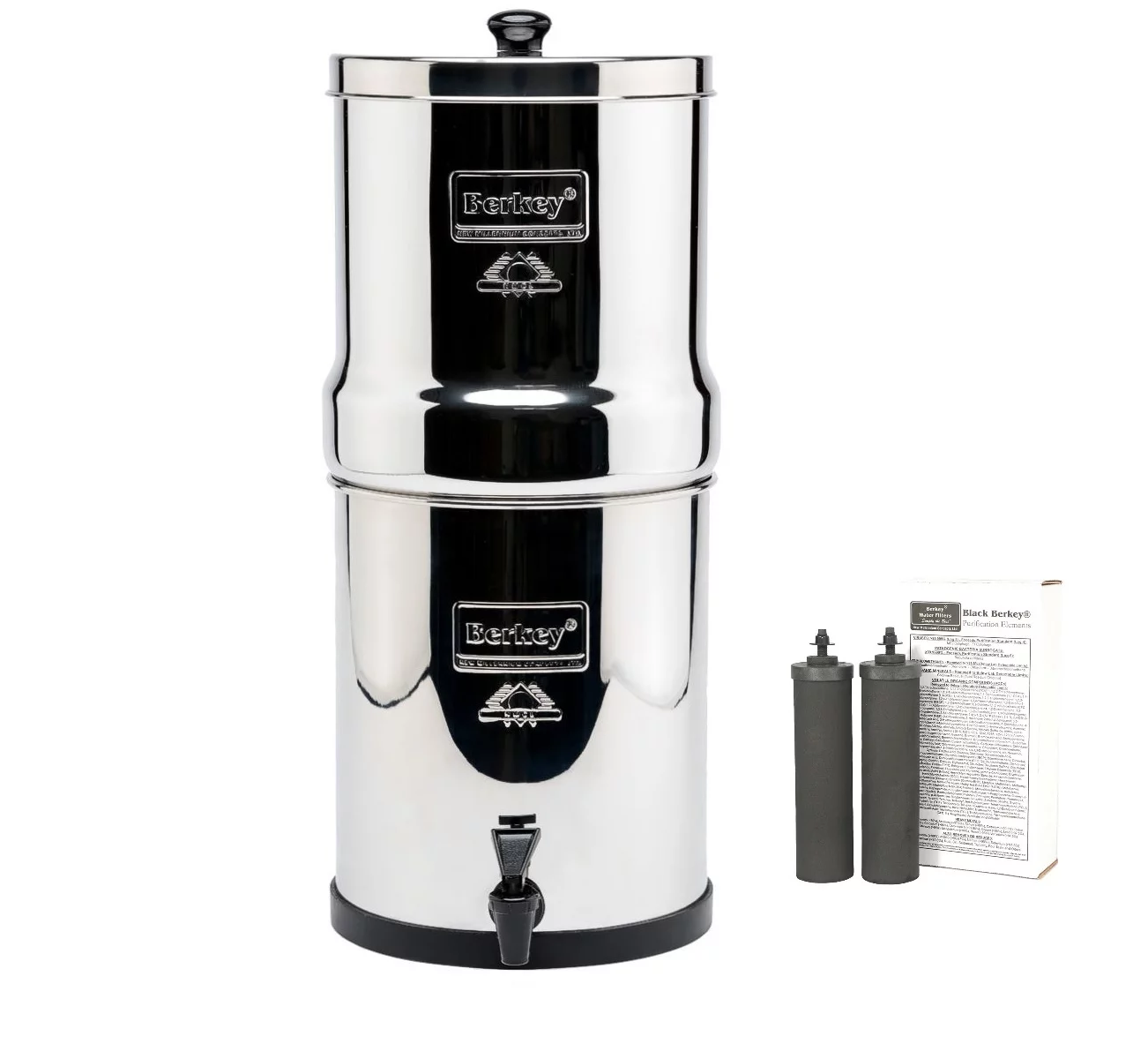 Berkey Travel 1.5 Gal Water System 2 Black Berkey Purifiers