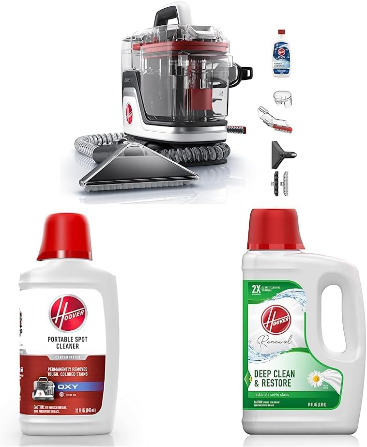 Hoover CleanSlate Plus Carpet & Upholstery Spot Cleaner, Stain Remover & Oxy Premixed Spot Cleaner Solution