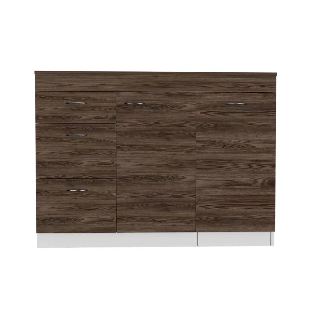 Depot E-Shop DE-CLC6765 Camp Kitchen Base Cabinet, White & Dark Walnut