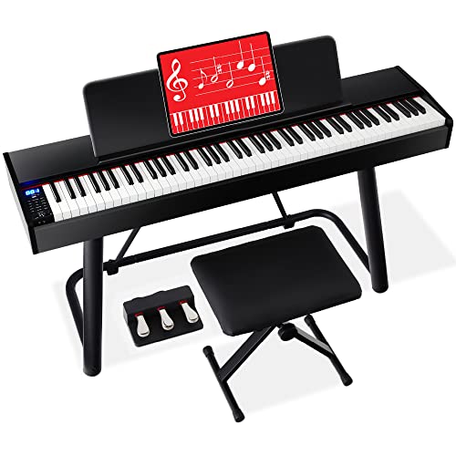 Best Choice Products 88-Key Weighted Full Size Digital Piano, Electronic Keyboard Set for All Experience Levels w/U-Stand, 3 Sustain Pedal Unit