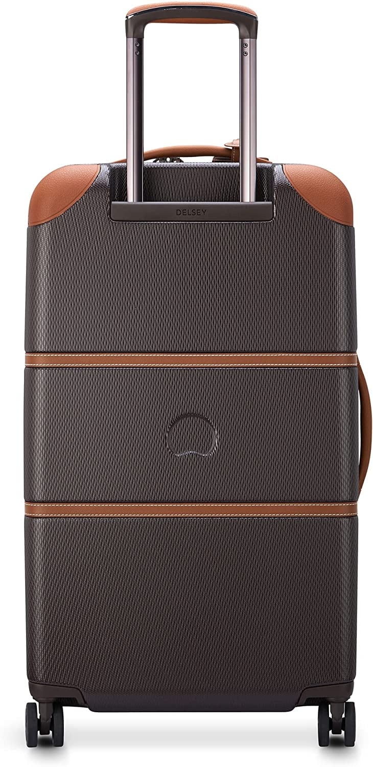 DELSEY Paris Chatelet Hardside 2.0 Luggage with Spinner Wheels, Chocolate Brown, Checked-26 Inch Trunk