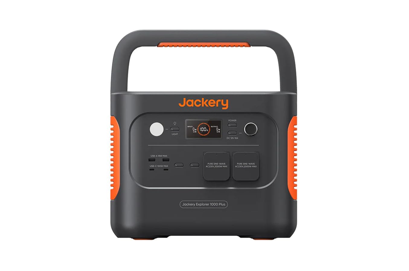 Jackery Explorer Portable Electric Generator 1000 Plus, LiFePO4 Battery 1264Wh with 2x 2000W, Solar Generator Station Expandable to 5kWh for Holidays