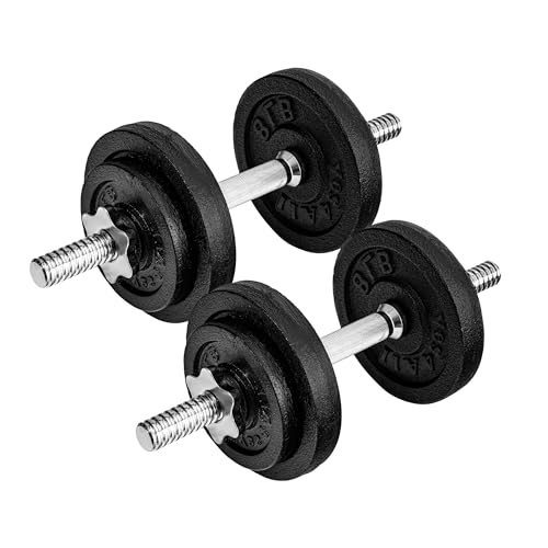 Yes4All Old School Adjustable Dumbbell Set with Weight Plates, Star Lock Collars/Connector, 40lbs to 200lbs Adjustable Weight Plates Set