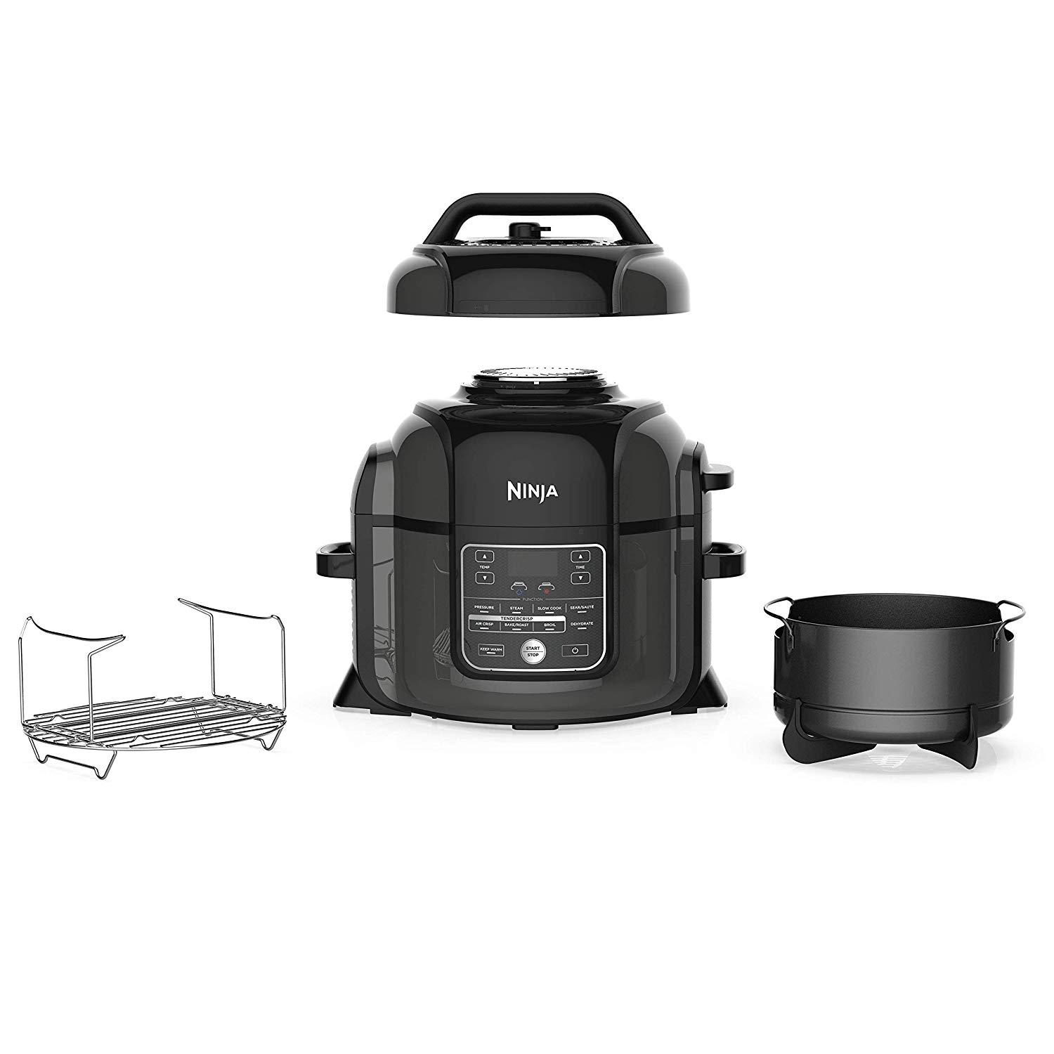 Restored Ninja OP302 Foodi Cooker, Steamer & Air w/TenderCrisp Technology Pressure Cooker & Air Fryer AllinOne, 6.5 quart w/dehydrate